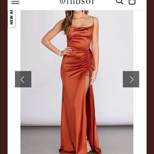 Satin slit dress